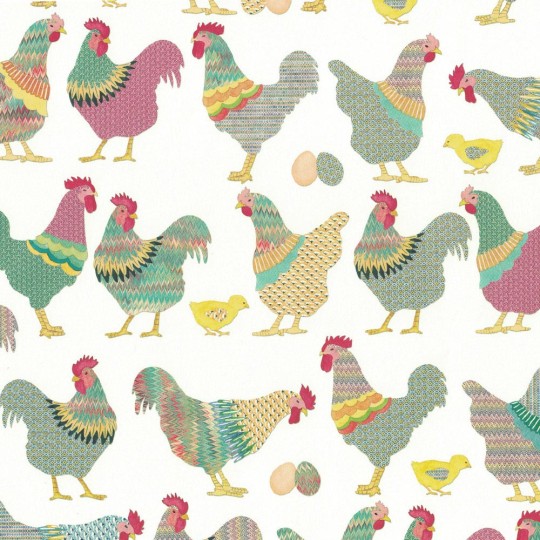 Rooster and Chick Print Italian Paper ~ Tassotti